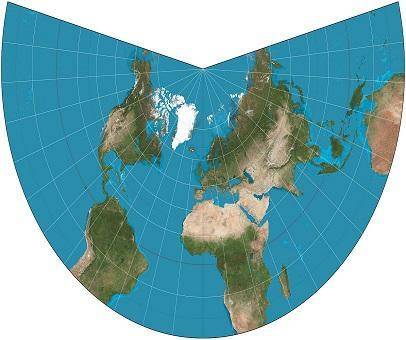 The image shows a projection map.

Which type of map is this? 
flat model, Mercator projection
fla