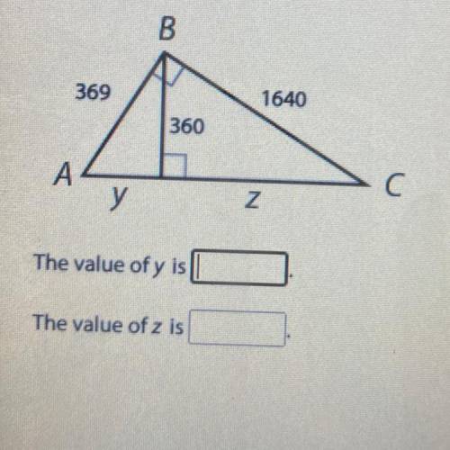 Find the missing length if needed round the answers to the nearest tenth

The value of y is
The va