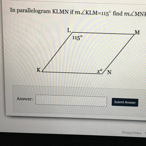 In parallelogram KLMN if m