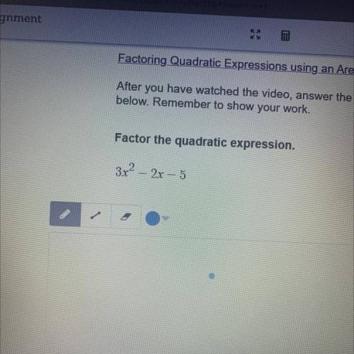 Factor the quadratic expression. 3x^2-2x-5