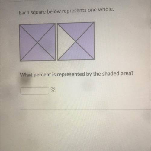 Each square below represents one whole
What percent is represented by the shaded area?
19