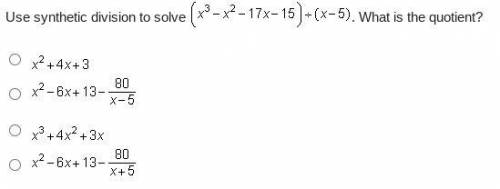 Use synthetic division to solve......
