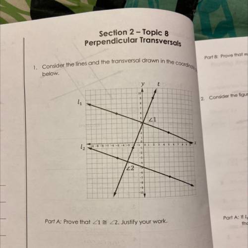 1. Consider the lines and the transversal drawn in the coordinate plane

Section 2 - Topic 8
Perpe