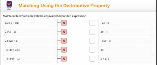 Matching Using Distributive Property

Match Each Expression with the equivalent expanded expressio