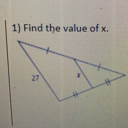 Find the value of x.
Show your work