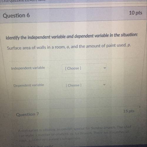 Identify the independent variable and dependent variable in the situation:

Wait time, w, and the