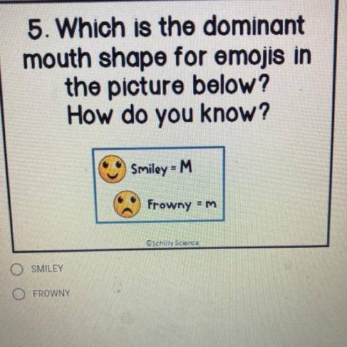 Which is the dominant

mouth shape for emojis in
the picture below?
How do you know?
Smiley = M
Fr