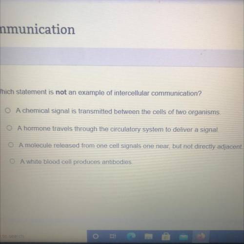Which statement is not an example of intercellular communication?