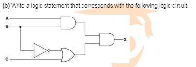 Write a Logical statement that corresponds with the following Logical
Circuit. Thanks