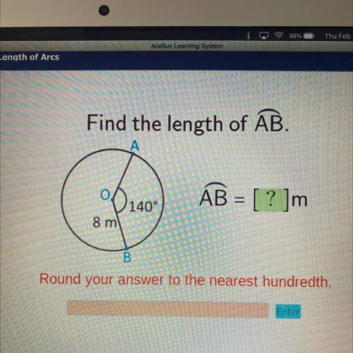 Find the length of AB 8&140