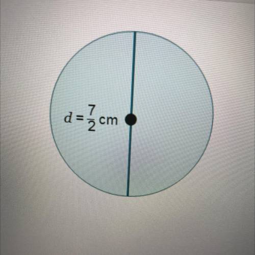 The radius is cm.

The circumference in terms of n is orcm.
Using 3.14 for a, the approximate circ