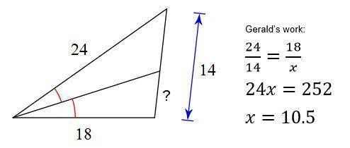 2. Gerald was given the following problem to solve for the length of the “?”. He has made a mistake