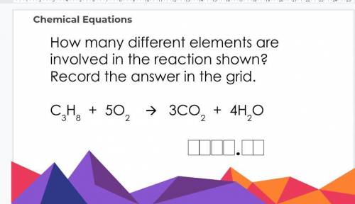 How many different elements are involved in the reaction shown? Record the answer in the grid. Plz