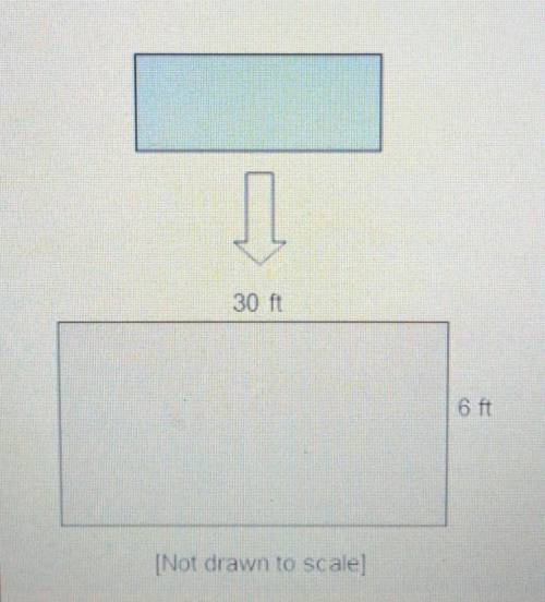 What are the dimensions of the original rectangle?

O 5 feet by 1 foot.O 5 feet by 6 feet.O 25 fee