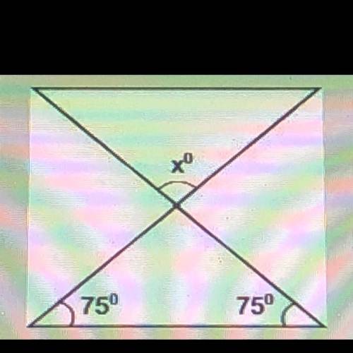 Find the measure of angle x in the figure below:

15 degrees
25 degrees
30 degrees
60 degrees