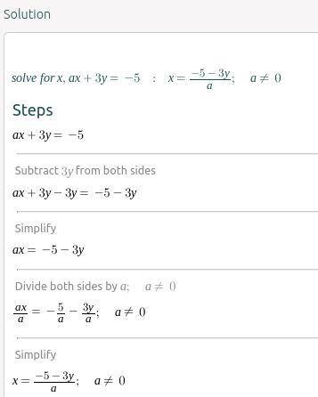 Look at the equations below 
ax+ 3y=-5 
2x-6y=10