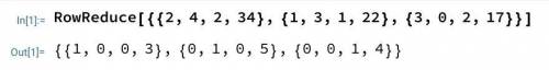 Solve by matrix 2c+4p+2b=34, c+3p+b=22 , 3c+2b=17