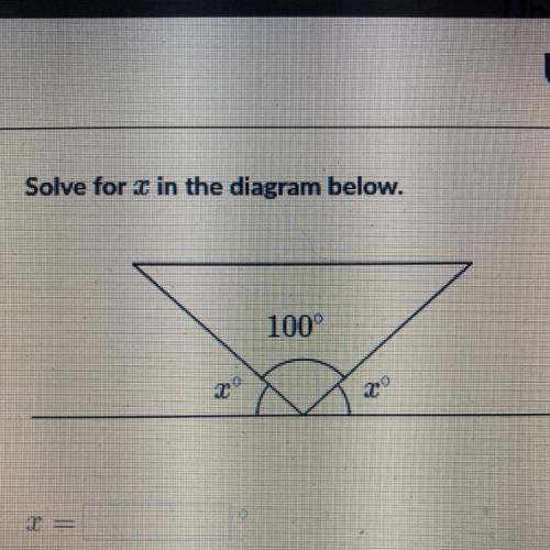 HELP! solve for x in the diagram below.