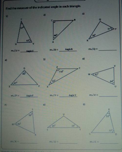 Triangle - Interior Angles Find the measure of the indicated angle in each triangle. 3 27 311>P