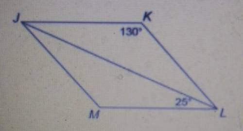 What is the measure of <KJL? 130° 180° 50° 25°​​
