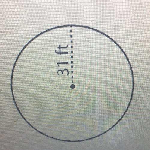 Find the area of the circle below. Use 3.14 for T.
A= T-r2
HELPPP