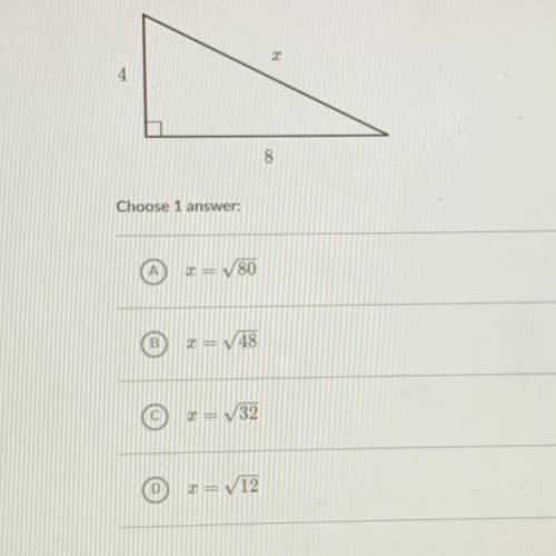 Find the value of x in the triangle shown below￼