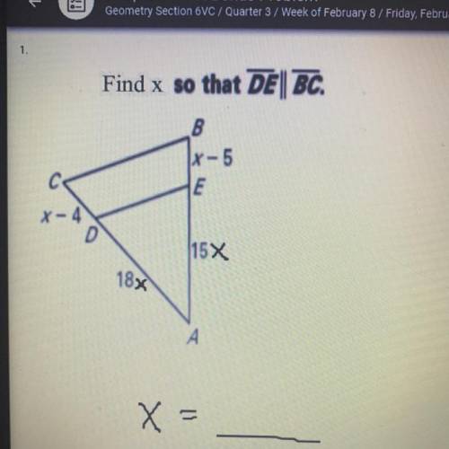 Someone please help out with this question. It’s geometry and I have to find the x. Please help