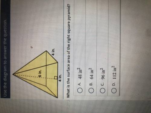 What is the surface are of the right square pyramid?