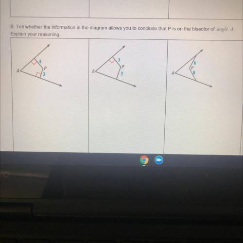 How do I tell if P is on the bisector of angle A?