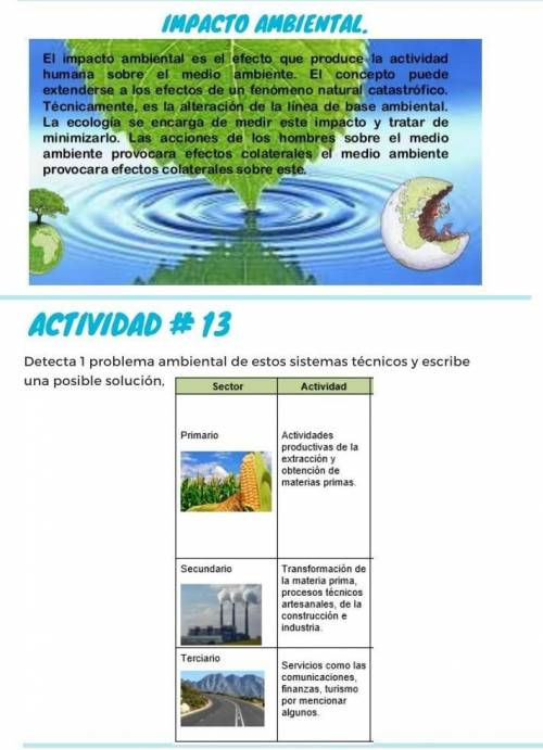Detecta 1 problema

ambiental de estos problemas técnicos y escribe una posible solucion , AYUDAA