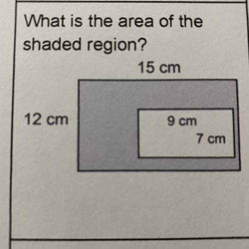 What is the area of the
shaded region?
HELP ME PLEASE