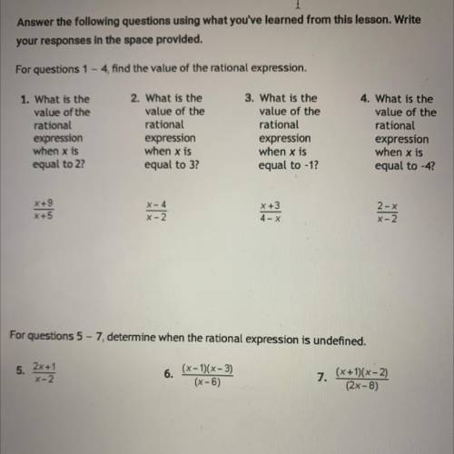 Need help ASAP with 1-7
