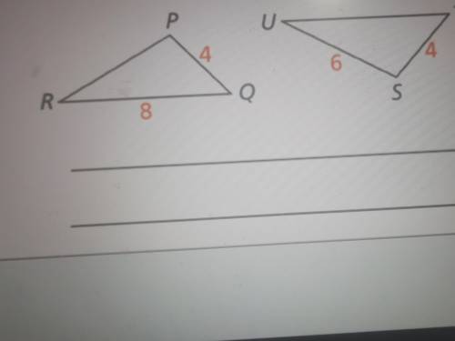 In the figure below, what additional information is needed to prove the congruence of the two trian