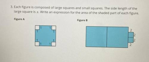 WILL MARK BRAINLEIST!! Each figure is composed of large squares and small squares. The side length