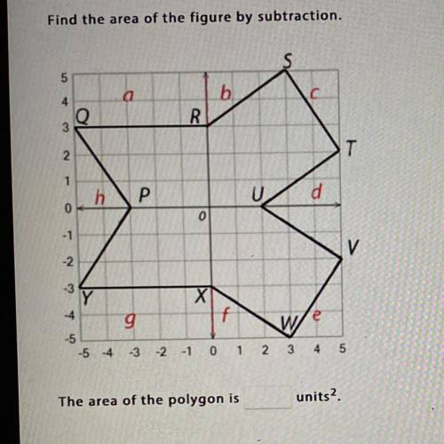 Find the area of the figure by subtraction.