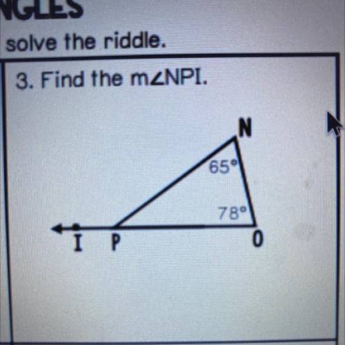 3. Find the mZNPI.
Exterior angle of triangles