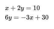 Use algebraic rules of equations to predict the solution type to the system of equations. Include a