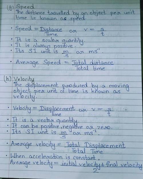 Explain the difference between speed and velocity​