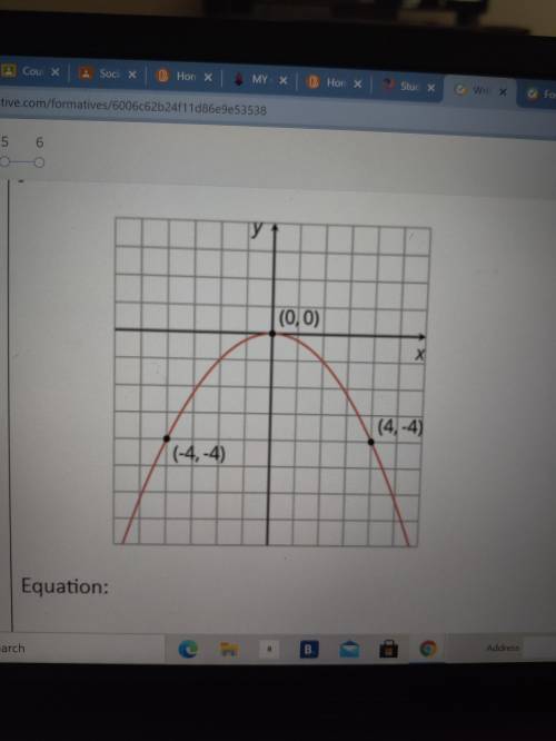 We need to write a quadratics equation with a vertex of (0,0) and x intercepts of (-4,-4) and (4,-4