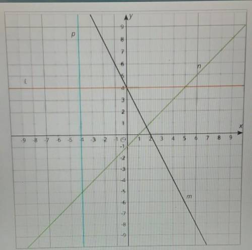 Can someone help me out with these?write a linear equation for line m,n,l,p​