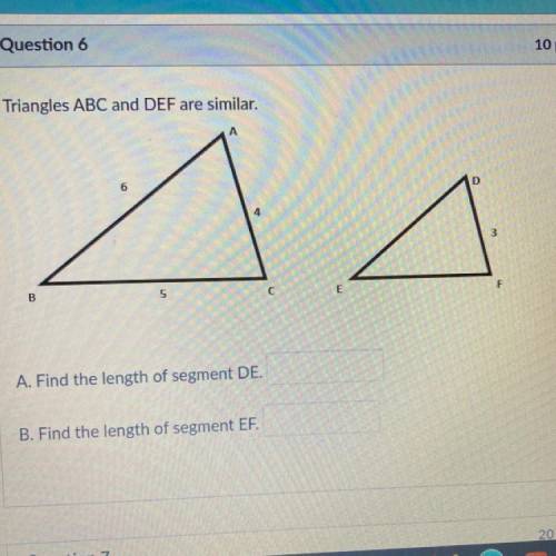 Triangles ABC and DEF similar
