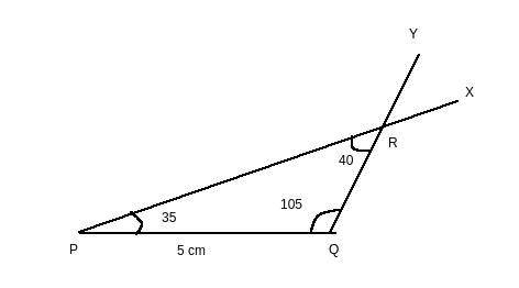 CONSTRUCT ∆PQR IF PQ = 5CM , ˂PQR =1150, ˂PQR =5