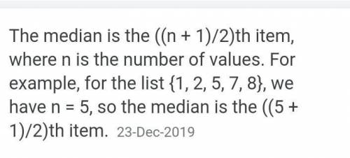 2.3. Write down the formula of median.,​