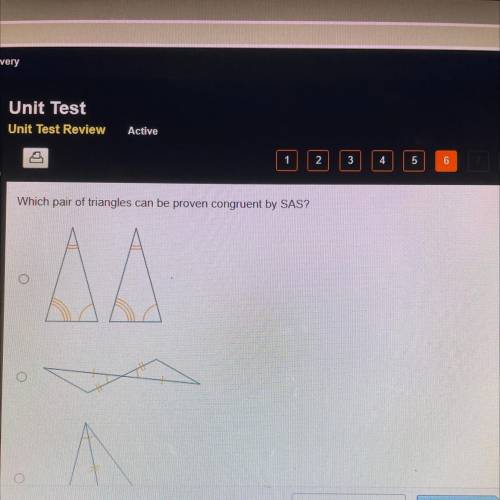 Which pair of triangles can be proven congruent by SAS?
AA