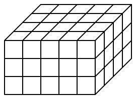 Suppose each cube in this right rectangular prism is a -inch unit cube.

1.What are the dimensions