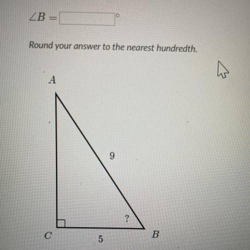 PLS HELP!!

Solve for an angle in right triangles 
BC = ???
round your answer to the nearest hundr
