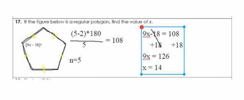 Find the value of x in each of the following.