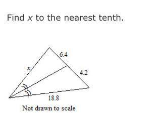 PLEASE HELP BY TONIGHT PLEASSEEEEEEEEEEEE

Find x to the nearest tenth.
A 28.6 B 4.5 C 12