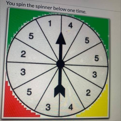 You spin the spinner below one time.

What is the probability of getting greater than four?
You sp