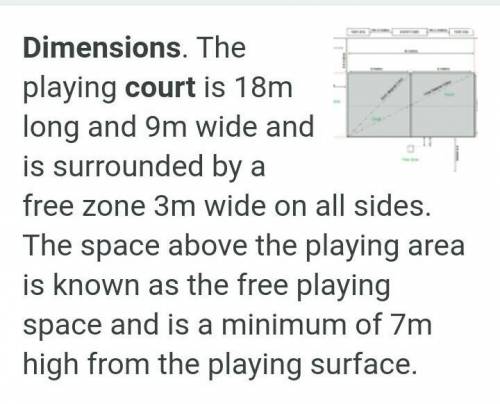 What is the dimension of the volleyball court​